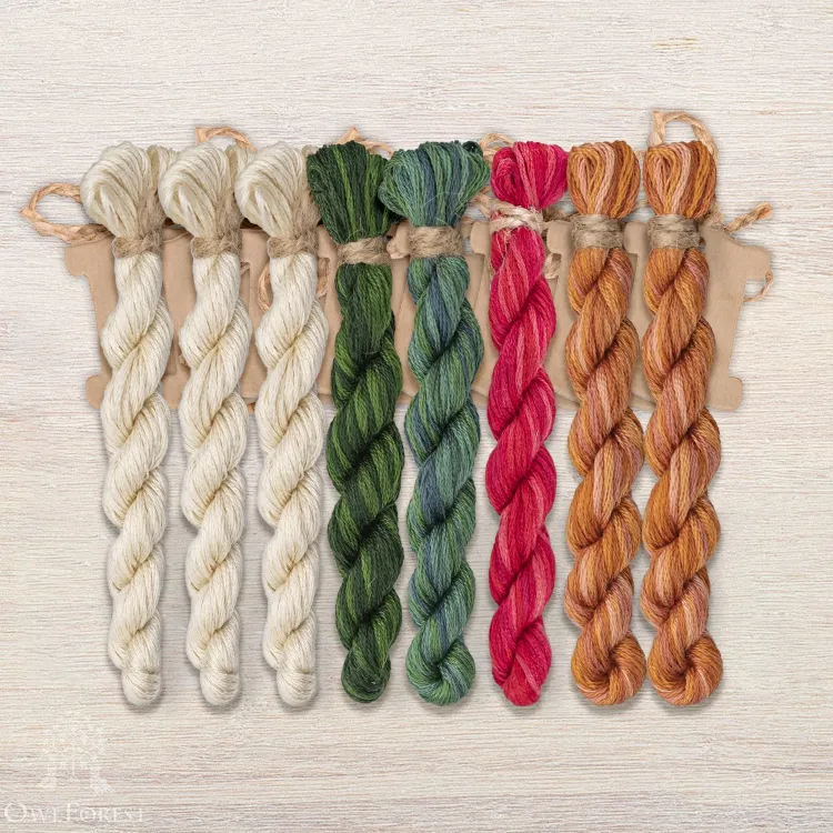 Set of OwlForest Hand-Dyed Threads for the “Gingerbread Christmas ...