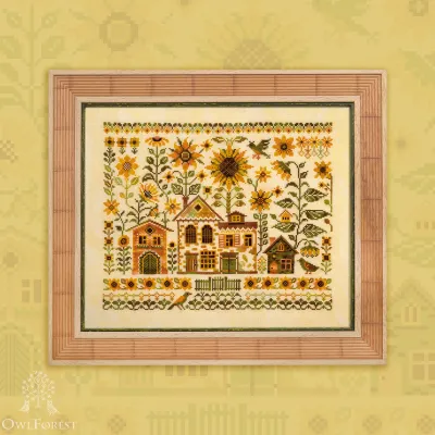 Printed embroidery chart “Sunflower Houses”