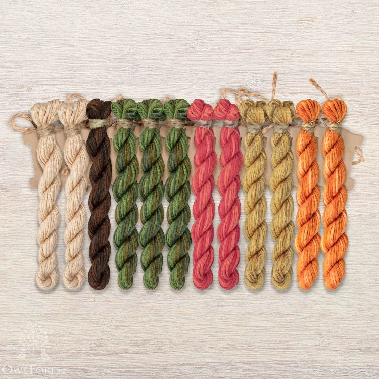 Set of OwlForest Hand-Dyed Threads for the “Summer in Bloom” (Thread Trade n.a. Kirov) 