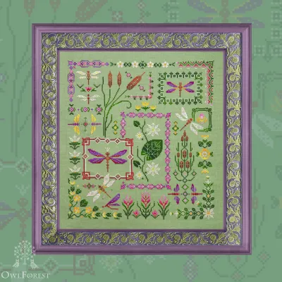 Printed embroidery chart “Ringing Dragonflies”