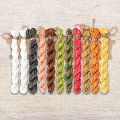Set of OwlForest Hand-Dyed Threads for the “Matryoshka Dolls” Chart (Thread Trade n.a. Kirov)