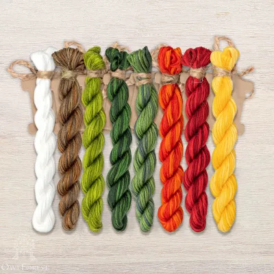 Set of OwlForest Hand-Dyed Threads for the “Harvest Season. Peppers” Chart (Thread Trade n.a. Kirov)