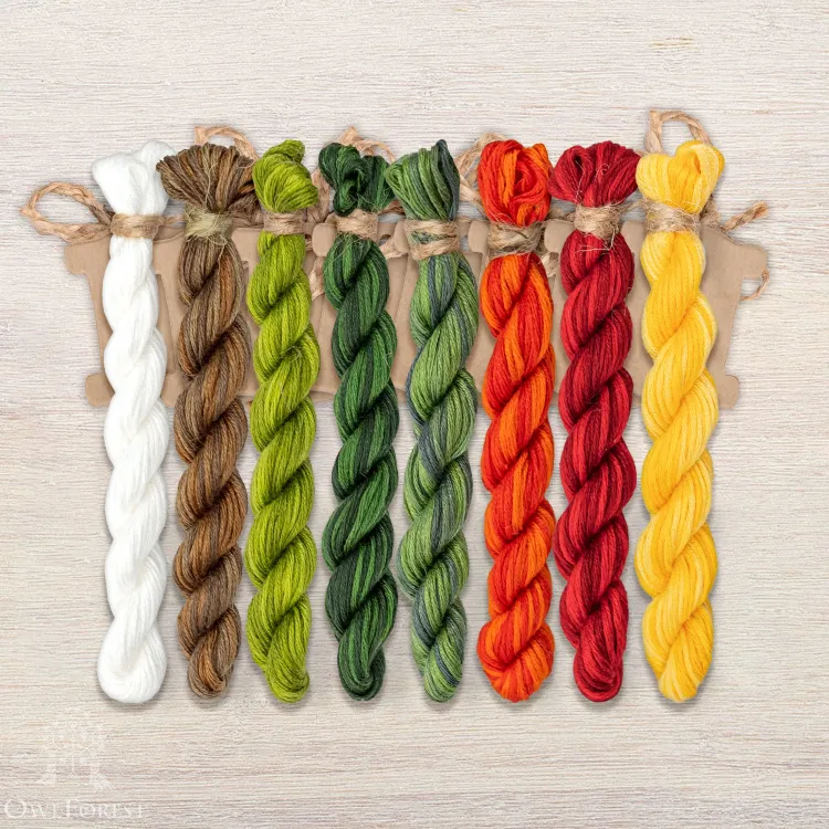 Set of OwlForest Hand-Dyed Threads for the “Harvest Season. Peppers” Chart (Thread Trade n.a. Kirov)