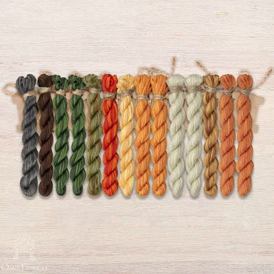 Set of OwlForest Hand-Dyed Threads for the “Pumpkin Houses” Chart (Thread Trade n.a. Kirov)