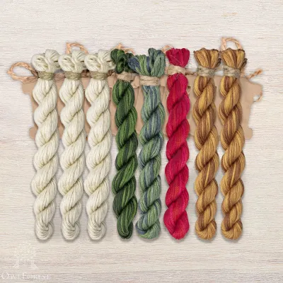 Set of OwlForest Hand-Dyed Threads for the “Gingerbread Christmas” Chart (Thread Trade n.a. Kirov)