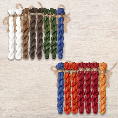 Set of OwlForest Hand-Dyed Threads for the “Russian Terem” Chart (Thread Trade n.a. Kirov)