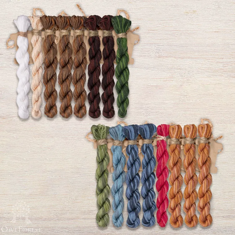 Set of OwlForest Hand-Dyed Threads for the “Verona Days” Chart (DMC)