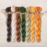 Set of OwlForest Hand-Dyed Threads for the “Pretty Pumpkins” Free Chart (DMC)
