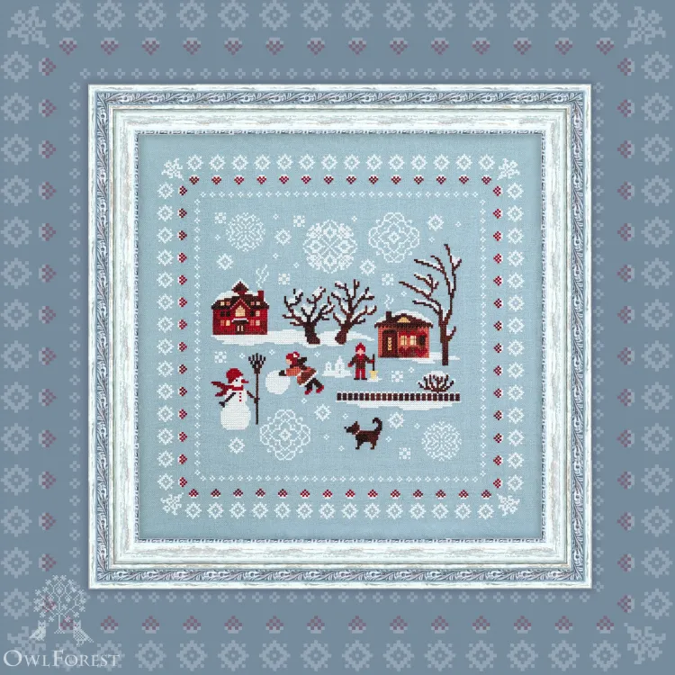 Digital embroidery chart “Winter Scenes. Yard”