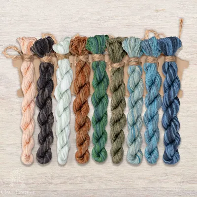 Set of OwlForest Hand-Dyed Threads for the “Needlework Place” Chart (DMC)