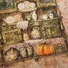 “Cupboard with Owls” Linen Shopping Bag 