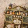 “Cupboard with Owls” Linen Shopping Bag 