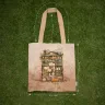 “Cupboard with Owls” Linen Shopping Bag 