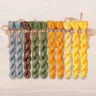 Set of OwlForest Hand-Dyed Threads for the “Amber Bird Night Songs” Chart (DMC)