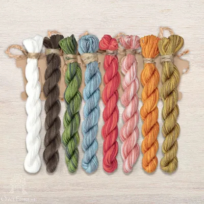 Set of OwlForest Hand-Dyed Threads for the “Color of the Summer” Chart (Thread Trade n.a. Kirov)