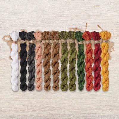 Set of OwlForest Hand-Dyed Threads for the “Yaga's Cat” (DMC) 