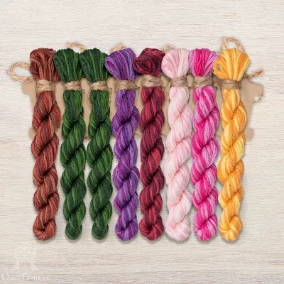 Set of OwlForest Hand-Dyed Threads for the “Ringing Dragonflies” Chart (DMC)