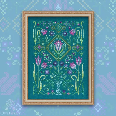 Digital embroidery chart “Tulips”