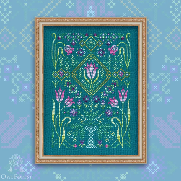 Digital embroidery chart “Tulips”