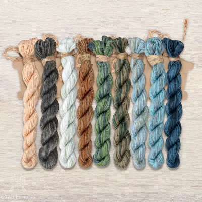 Set of OwlForest Hand-Dyed Threads for the “Needlework Place” Chart (Thread Trade n.a. Kirov)