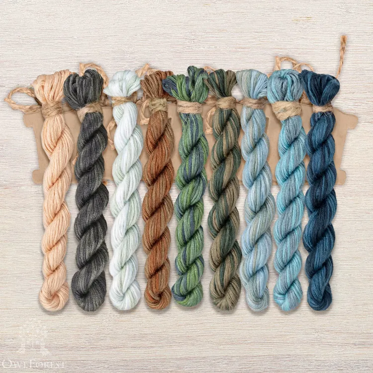 Set of OwlForest Hand-Dyed Threads for the “Needlework Place” Chart (Thread Trade n.a. Kirov)