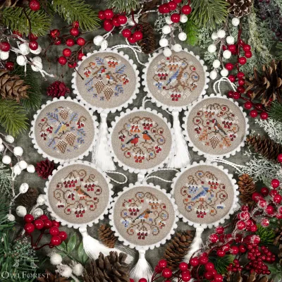 “Winter Birds” embroidery and ornaments DIY kit