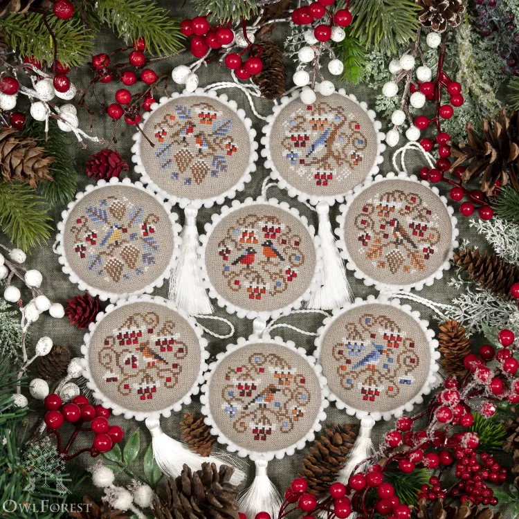 “Winter Birds” embroidery and ornaments DIY kit