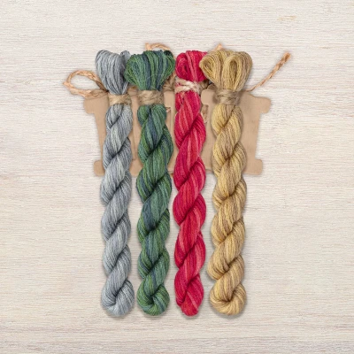 Set of OwlForest Hand-Dyed Threads for the “Pomegranate Alphabe. Happy Birthday” (DMC) 