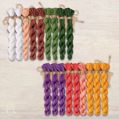 Set of OwlForest Hand-Dyed Threads for the “Llamas” Chart (DMC)