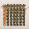 Set of OwlForest Hand-Dyed Threads for the “Sampler with Acorns” (DMC) two-color Option