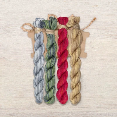 Set of OwlForest Hand-Dyed Threads for the “Pomegranate Alphabe. Happy Birthday” (Thread Trade n.a. Kirov) 