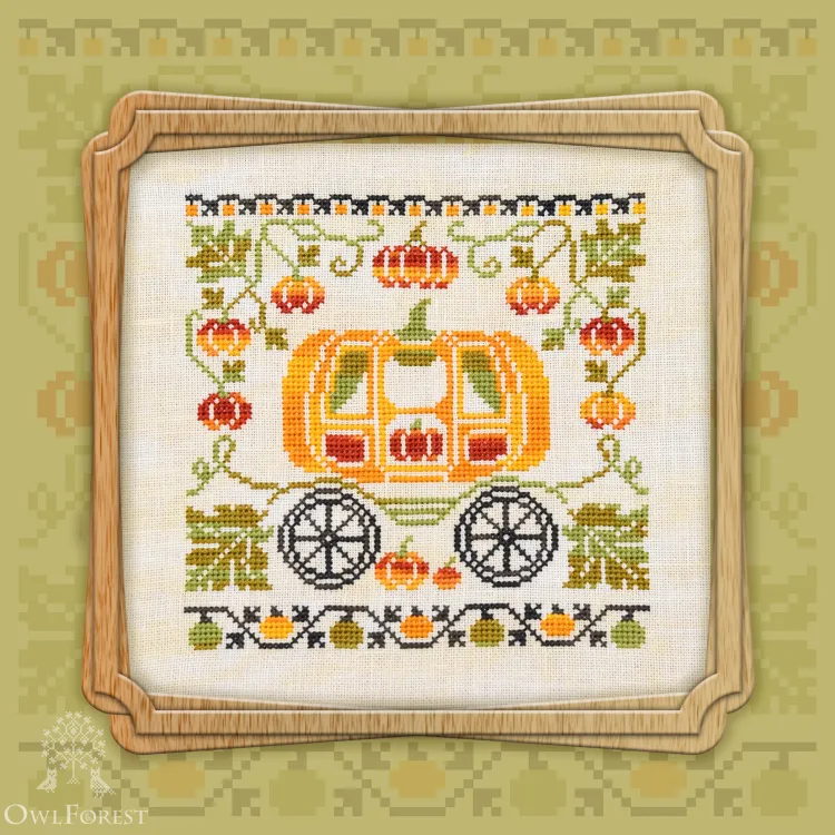 Free embroidery digital chart “Pumpkin Carriage”