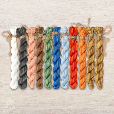 Set of OwlForest Hand-Dyed Threads for the “The Little Humpbacked Horse” Chart (Thread Trade n.a. Kirov)