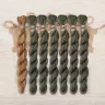 Set of OwlForest Hand-Dyed Threads for the “Sampler with Acorns” (Thread Trade n.a. Kirov) two-color Option 