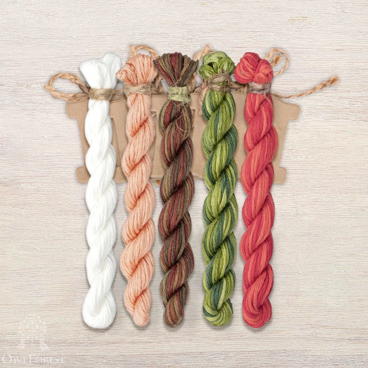 Set of OwlForest Hand-Dyed Threads for the “Cross-Stitching by Sunlight” (Thread Trade n.a. Kirov) 