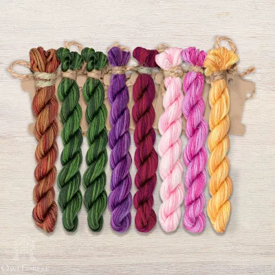 Set of OwlForest Hand-Dyed Threads for the “Ringing Dragonflies” Chart (Thread Trade n.a. Kirov)