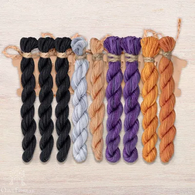 Set of OwlForest Hand-Dyed Threads for the “Pumpkin Porridge” Chart (Thread Trade n.a. Kirov)