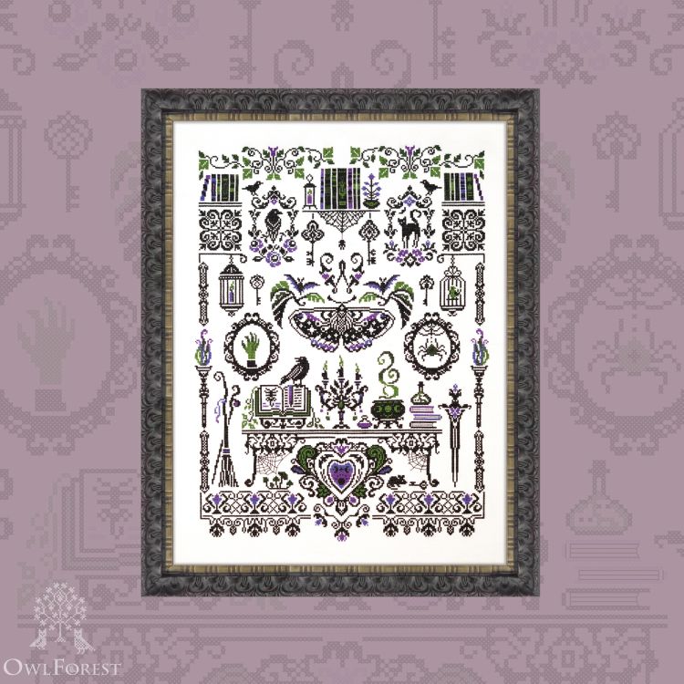 Printed embroidery chart “Witchcraft Sampler”