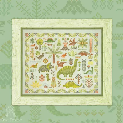 Digital embroidery chart “Dinosaur Forest”