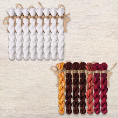 Set of OwlForest Hand-Dyed Threads for the “Winter Scenes” Chart (DMC)