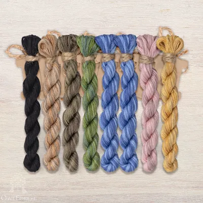 Set of OwlForest Hand-Dyed Threads for the “Spring Owl Alphabet” Chart (DMC)