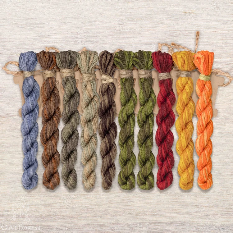 Set of OwlForest Hand-Dyed Threads for the “Founding Day” (DMC) 
