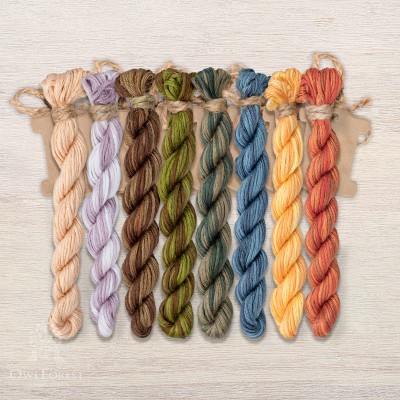 Set of OwlForest Hand-Dyed Threads for the “Vodyanoy” or “Water Spirit” Chart (Thread Trade n.a. Kirov)