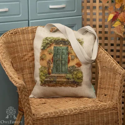“Doorstep” Linen Shopping Bag 