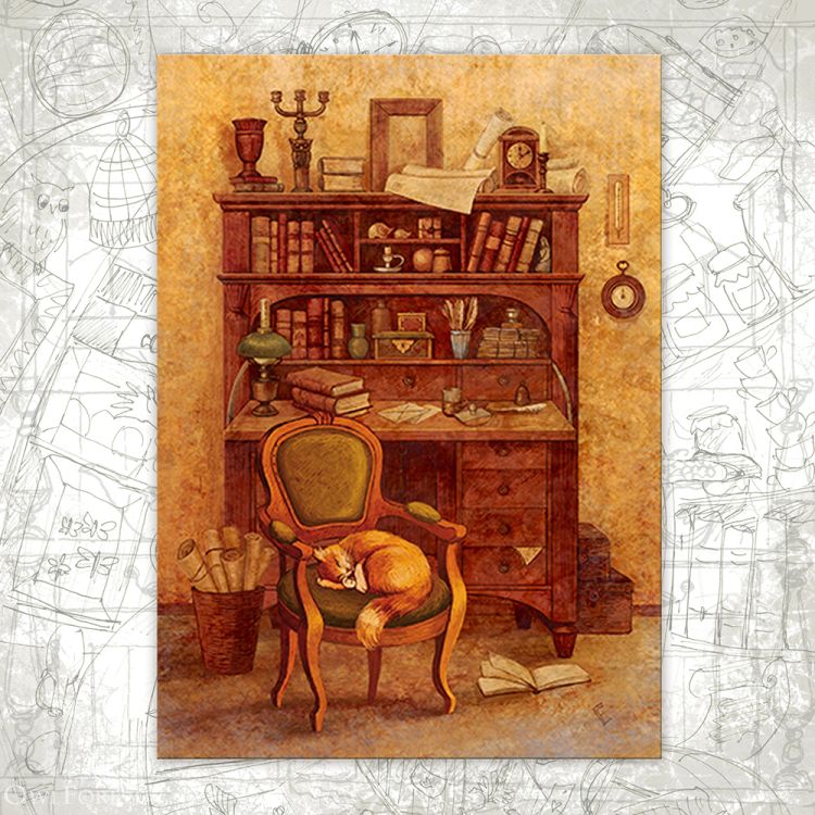 “Bureau Cabinet” Postcard