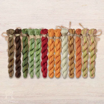 Set of OwlForest Hand-Dyed Threads for the “Golden Autumn” Chart (Thread Trade n.a. Kirov)