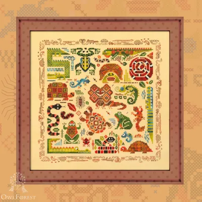Digital embroidery chart “Lazy Reptiles”