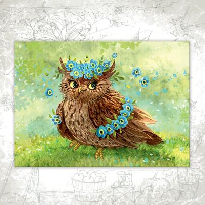 “Spring Owl” Postcard
