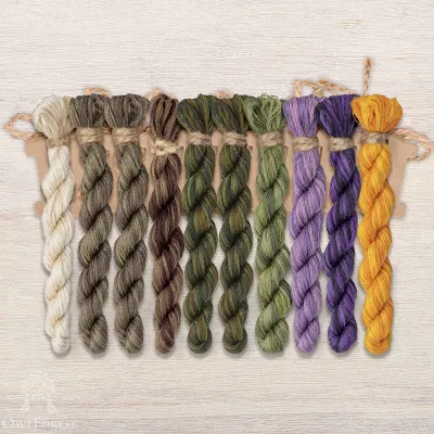 Set of OwlForest Hand-Dyed Threads for the “Bumblebee Noon” Chart (DMC)