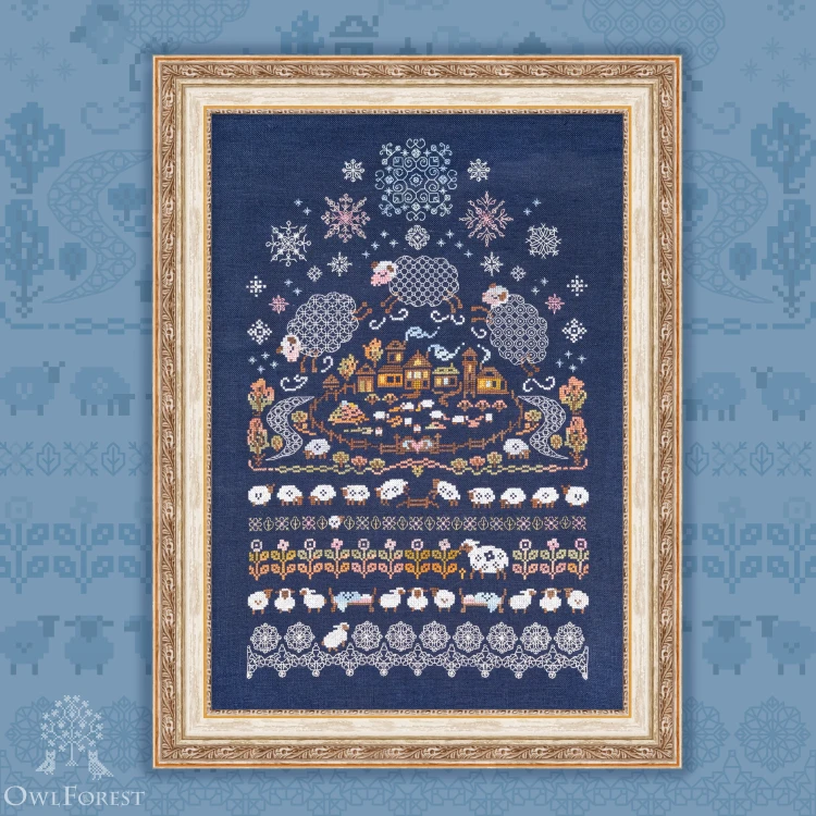 Embroidery kit “Count the Sheep”